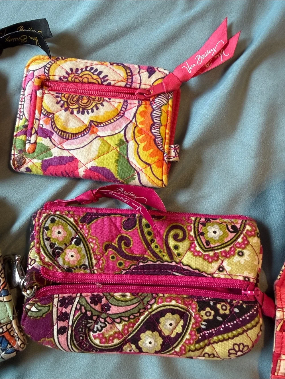 Vera Bradley Pink Paisley Quilted Accessory Wallet Set